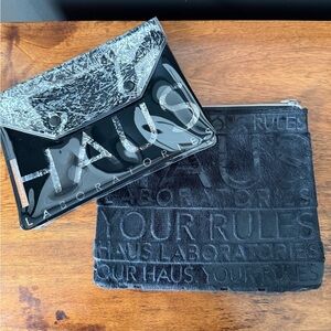 Haus Laboratories Black Cosmetic Pouches Set of 2